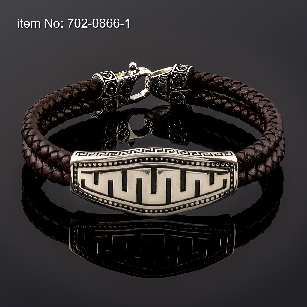 Ασημένιο βραχιόλι με σχέδιο Μαίανδρο - Πατήστε εδώ για περισσότερα χρώματα -