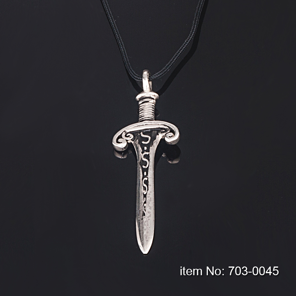 Ασημένιο κολιέ σπαθί ιππότη