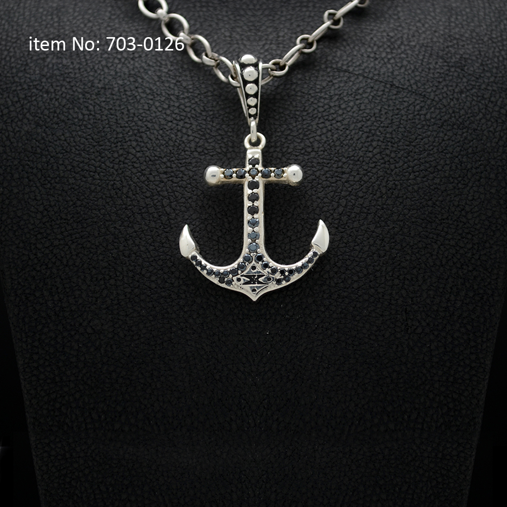 Ασημένια αλυσίδα λαιμού άγκυρα