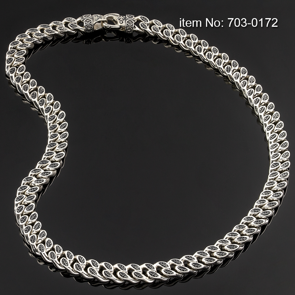 Ασημένιο 925° μασίφ κολιέ με υπογραφή AXION και κουβανέζικο σύνδεσμο πλάτους 12 mm