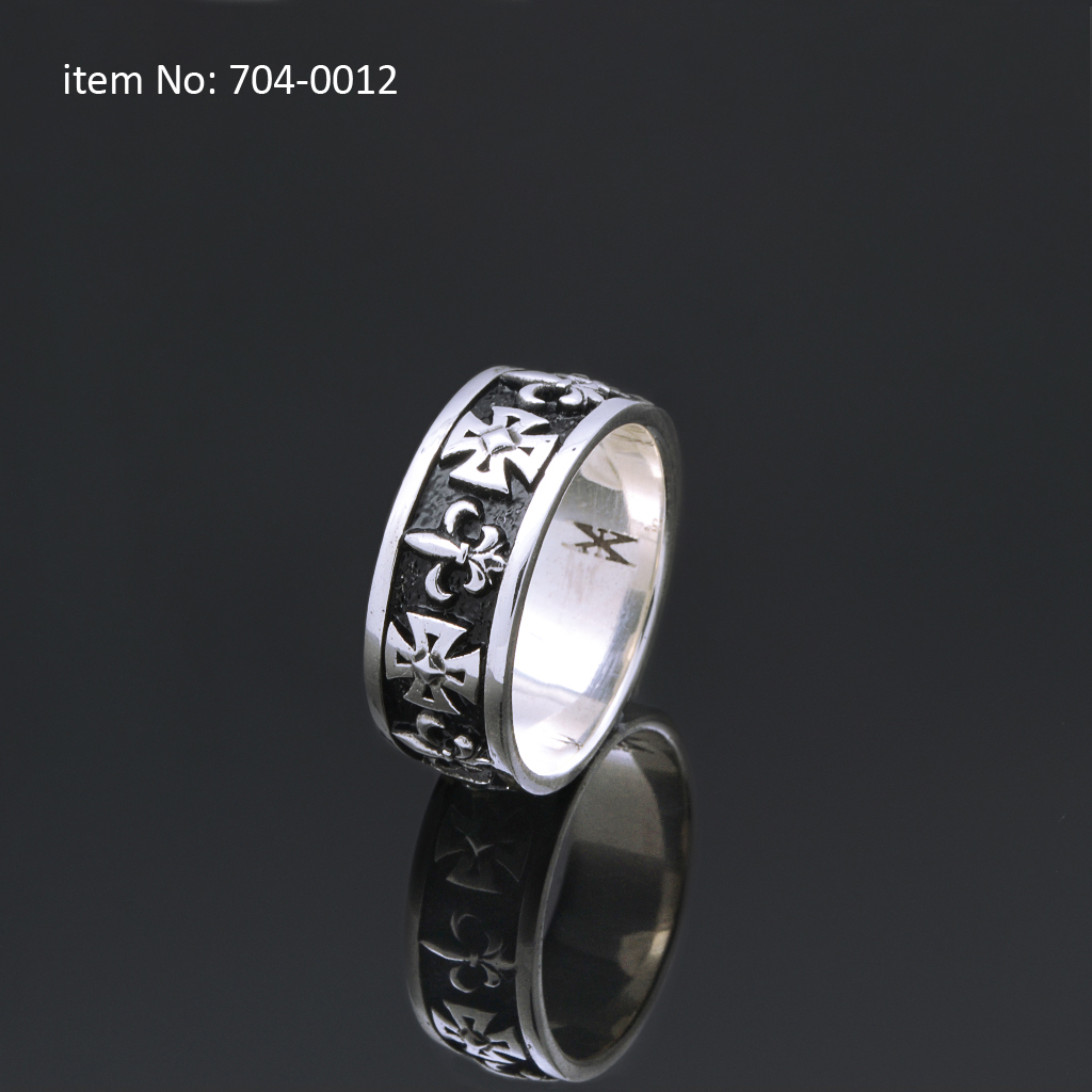 Sterling Silver Crosses and Fleurs-de-lis Ring