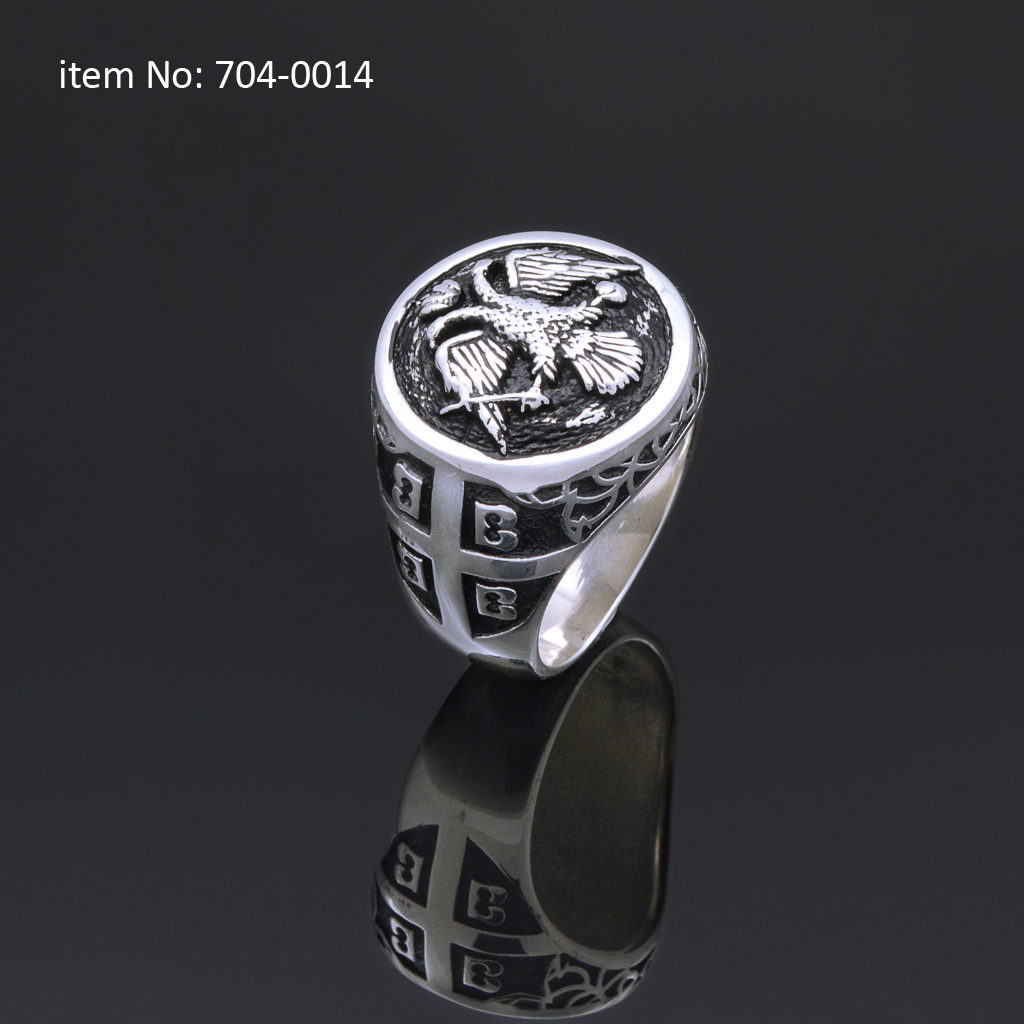 Sterling Silver Byzantine Eagle Ring