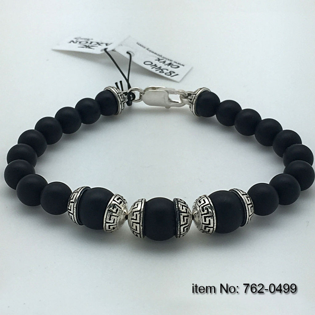 925°Ασημένιο Βραχιόλι με μοτίφ σε 8 mm και 10 mm όνυχα