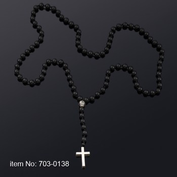 925° Ασημένιο Κολιέ με σταυρό και όνυχα ματ 6 mm 703-0138n