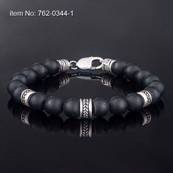 925° Ασημένιο Βραχιόλι με μοτιφ μαύρο onyx 762-0344-1n